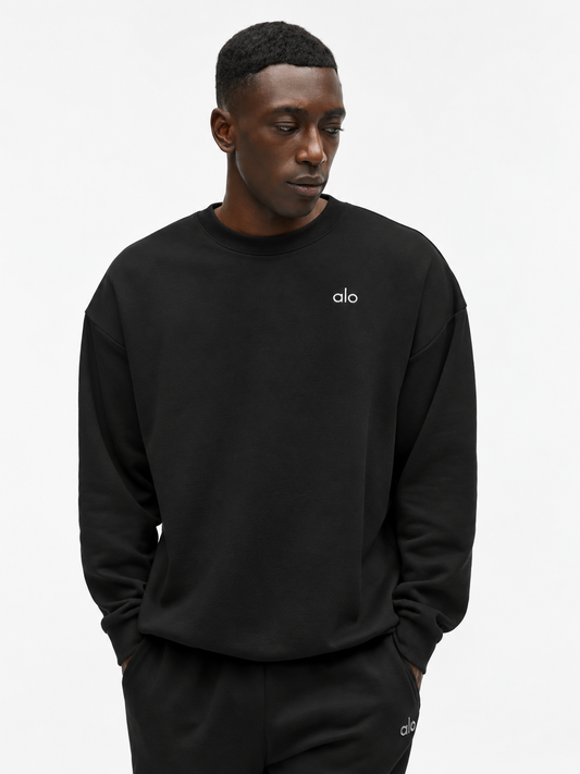ALO Accolade Crew Neck Pullover – Black