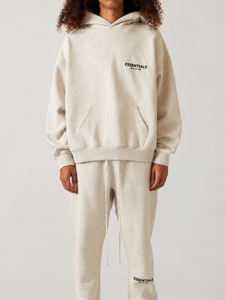 LIGHT OATMEAL — ESSENTIALS HOODIE