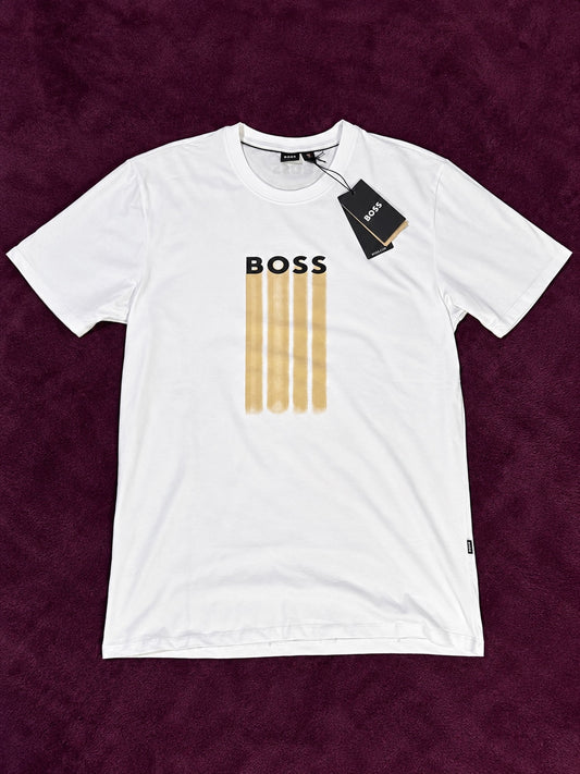 BOSS Blanca Franjas Doradas