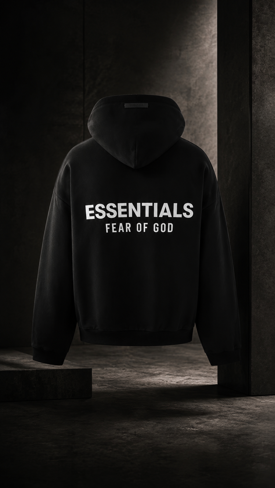 ESSENTIALS HOODIE — BLACK SS24