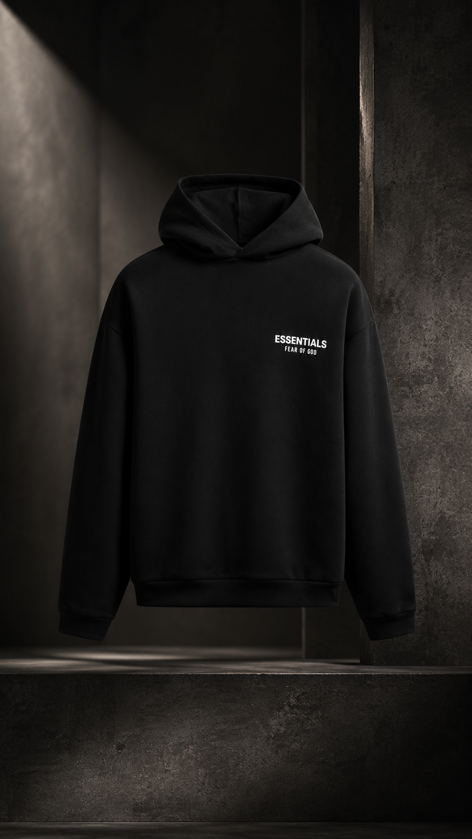 ESSENTIALS HOODIE — BLACK SS24