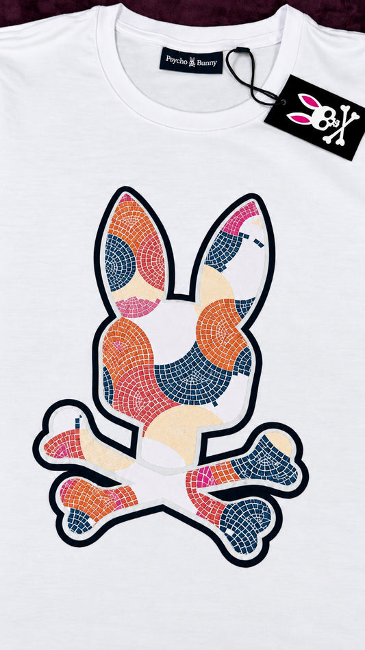Psycho Bunny Mosaico Multicolor Blanca