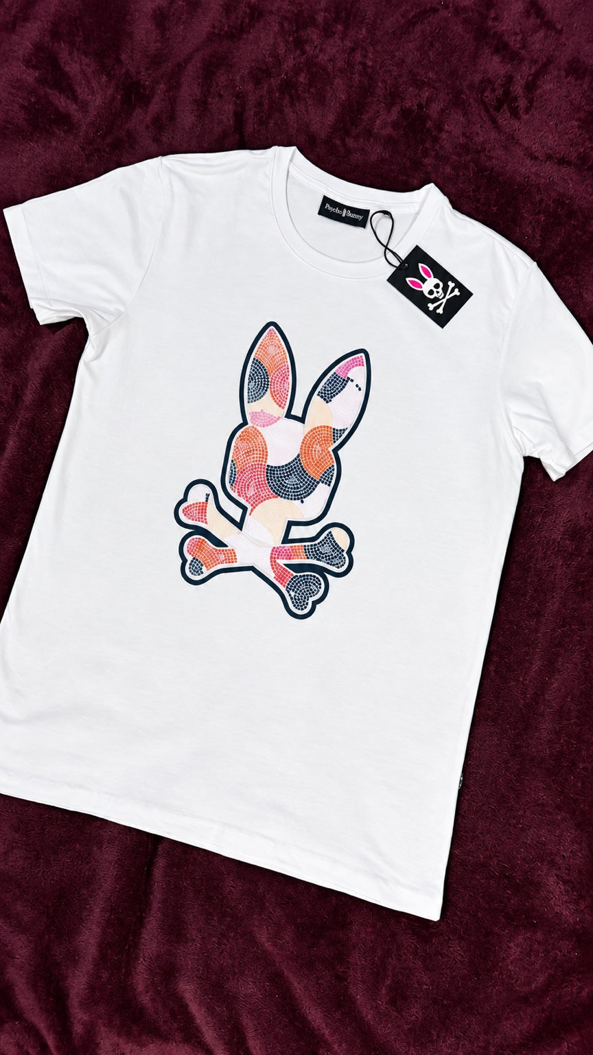 Psycho Bunny Mosaico Multicolor Blanca