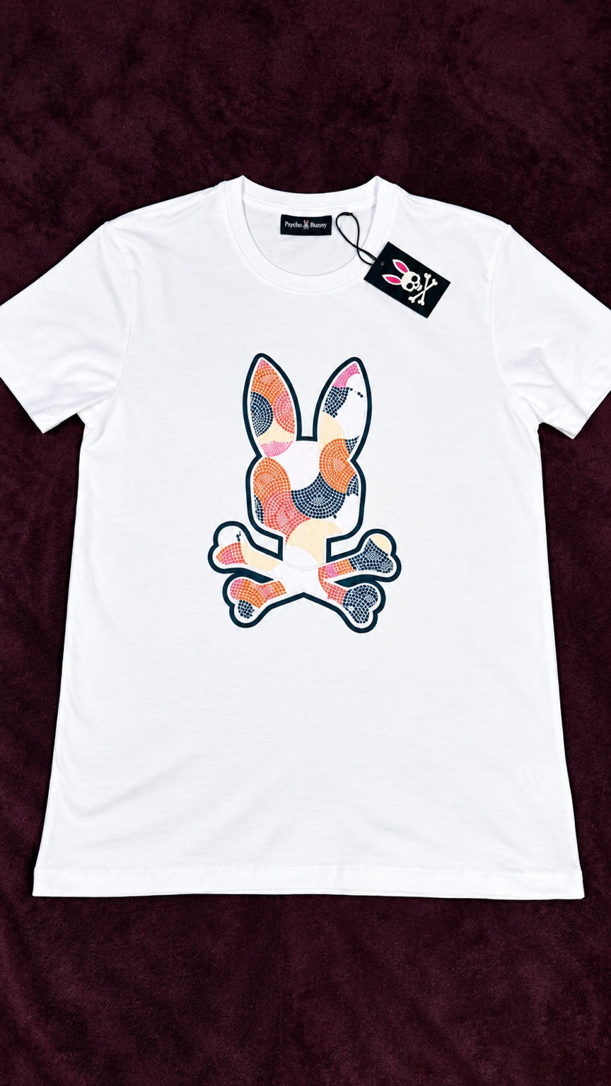 Psycho Bunny Mosaico Multicolor Blanca