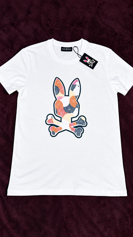 Psycho Bunny Mosaico Multicolor Blanca