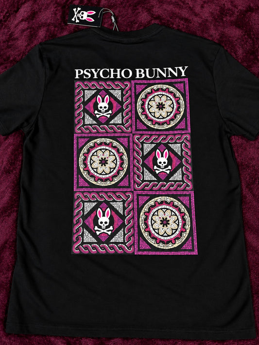 Psycho Bunny Mosaico Ornamental Rosa Negra