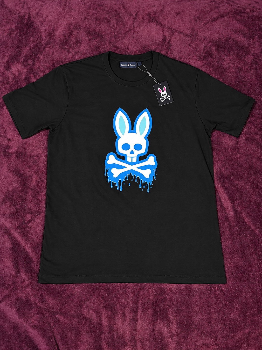Psycho Bunny Negra Logo Azul Goteando