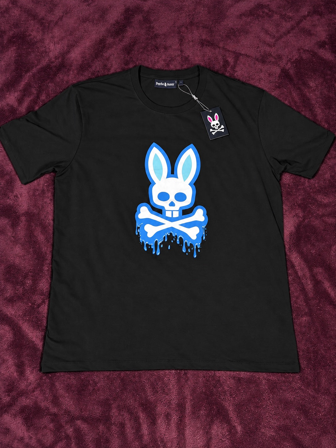 Psycho Bunny Negra Logo Azul Goteando