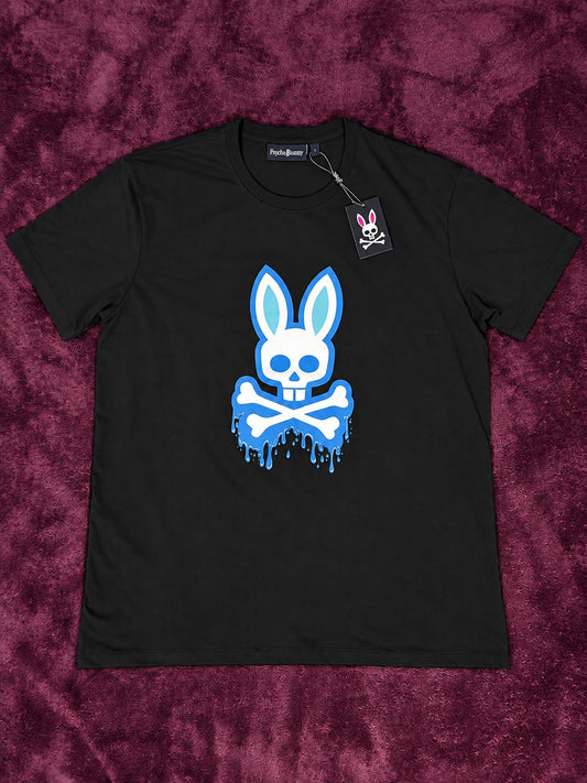 Psycho Bunny Negra Logo Azul Goteando
