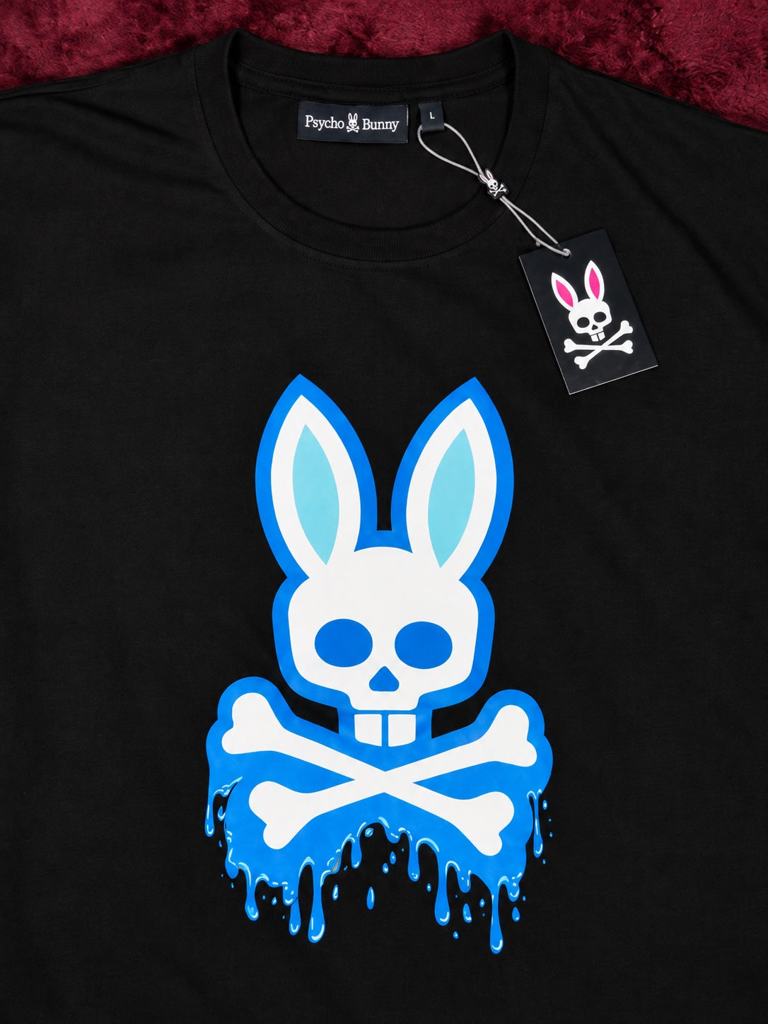Psycho Bunny Negra Logo Azul Goteando