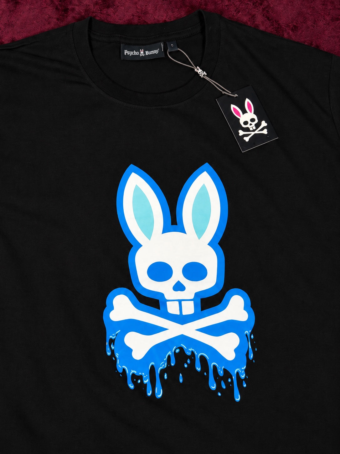 Psycho Bunny Negra Logo Azul Goteando
