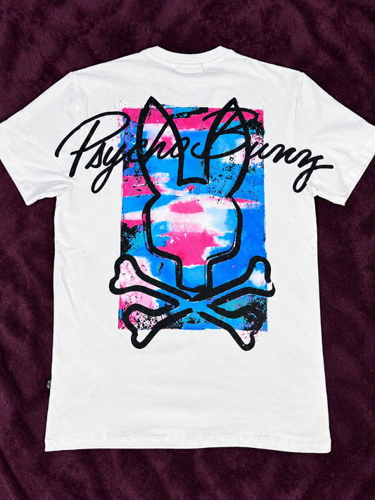 Psycho Bunny Splash Azul Rosa Blanca