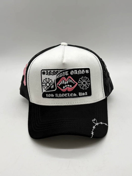 Gorra CHROME VLNT Full Set de INNEDIT original con detalles black, white y pink.